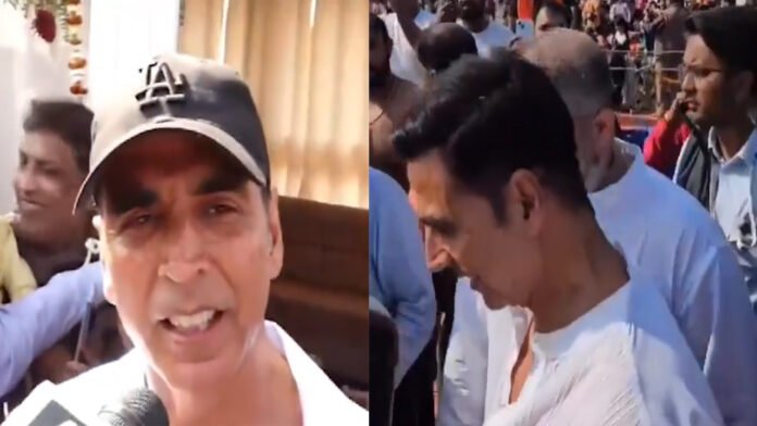 Mahakumbh में गंगा स्नान करने पहुंचे बॉलीवुड अभिनेता Akshay Kumar, झलक पाने के लिए लोग बेताब, देखें वीडियो