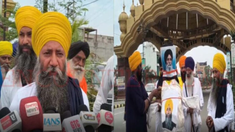 ਗੋਲਡਨ ਗੇਟ ਨੇੜੇ ਐੱਸਜੀਪੀਸੀ ਪ੍ਰਧਾਨ ਧਾਮੀ ਖ਼ਿਲਾਫ਼ ਰੋਸ ਪ੍ਰਦਰਸ਼ਨ, ਪੁਤਲਾ ਸਾੜ ਕੇ ਕੀਤੀ ਨਾਅਰੇਬਾਜ਼ੀ